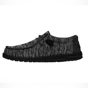 NWT Hey Dude Men's Wally Sport Knit Casual Black Black Slip-On Shoes size 9